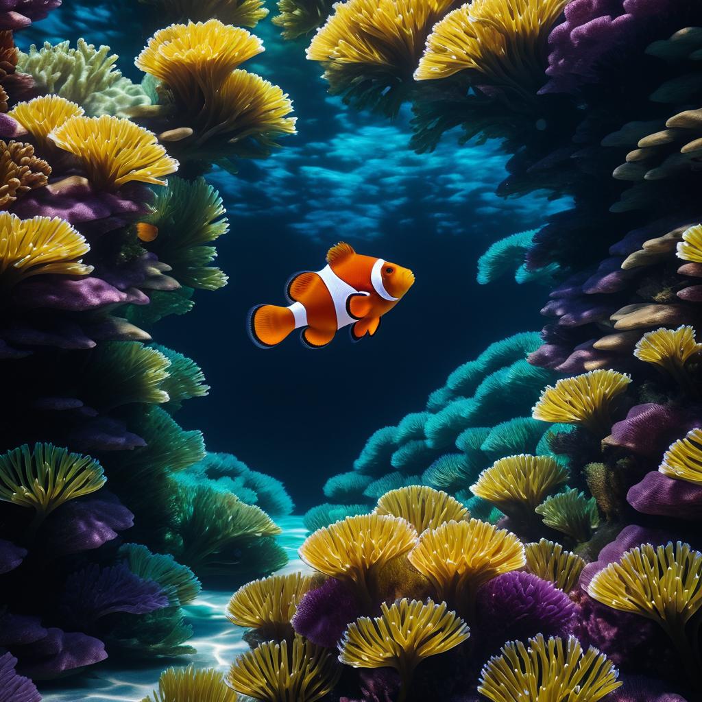 Ultra-Realistic Clownfish in Open Water