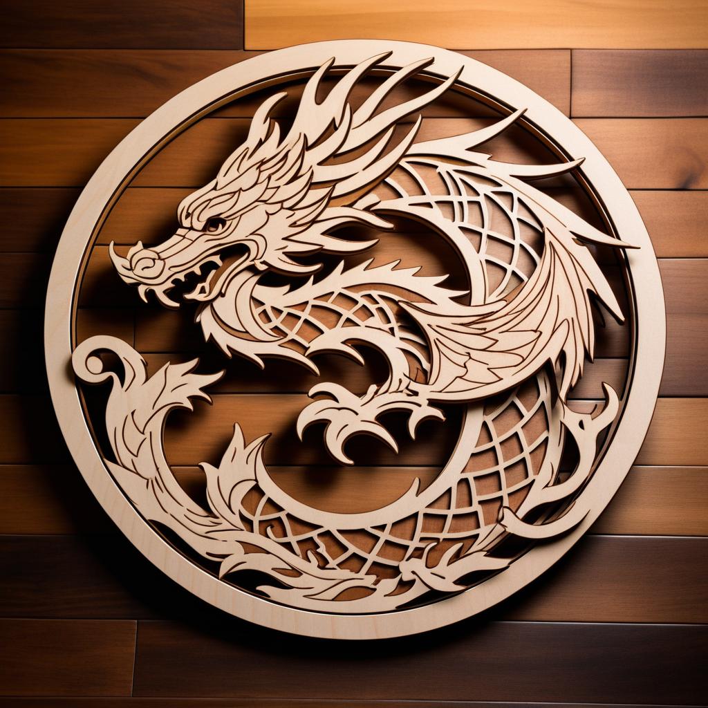 Rustic Handcrafted Dragon Wooden Puzzle