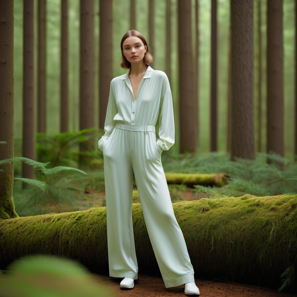 Minimalist High-Fashion in Serene Forest