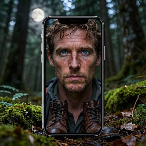 Moonlit Adventurer in Forest Portrait