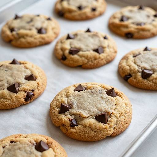 Close-Up of Freshly Baked Chocolate Chip Cookies
