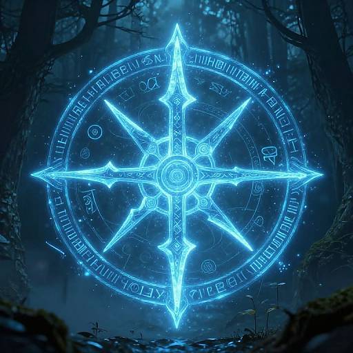 Mystical Ancient Symbol in Forest