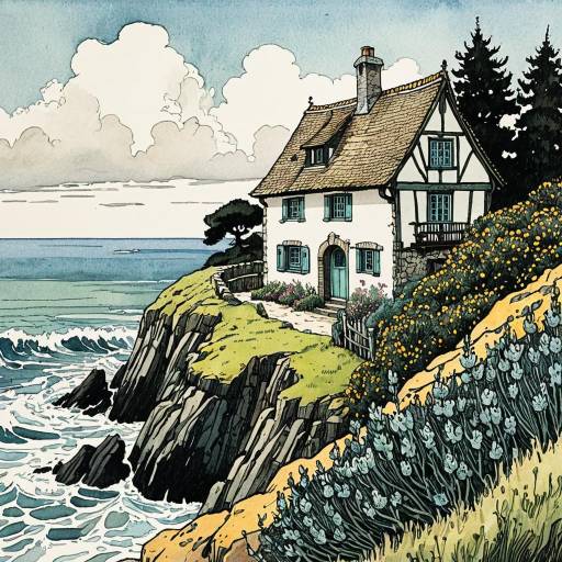 Cozy European Cottage on Rugged Coastal Cliff