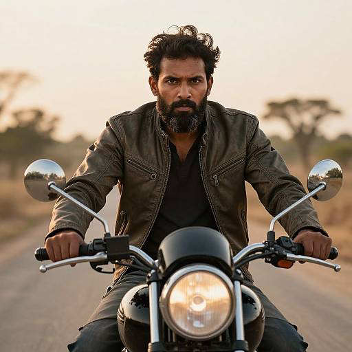 Rugged Indian Bikers at Sunset