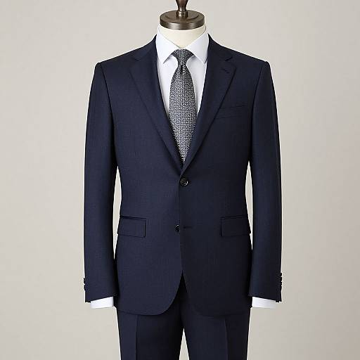 Classic Navy Pinstripe Suit Ensemble