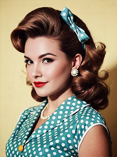 Retro Party Dress Woman Headshot