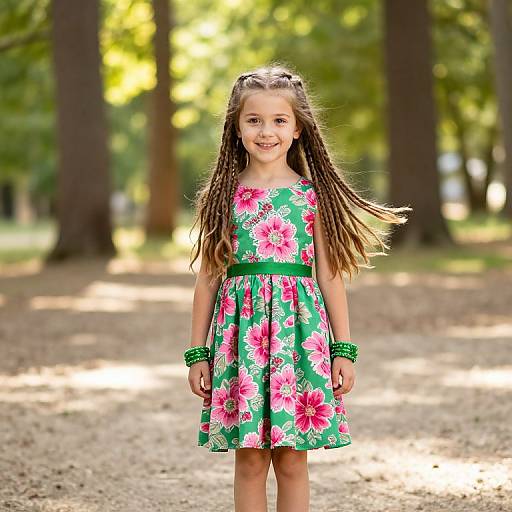 Joyful Girl in Vibrant Woodland