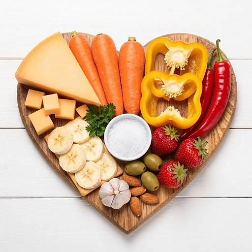 Rustic Heart-Shaped Keto Ingredients Display