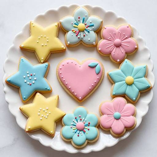 Colorful Decorated Sugar Cookies Display