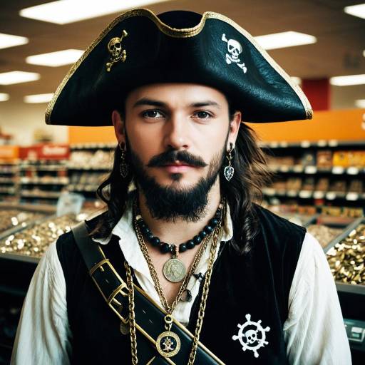 Man in Pirate Costume in Store