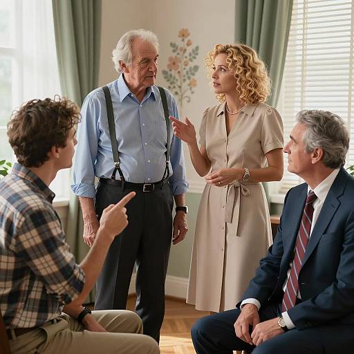 A Group Discussion in a Cozy Room