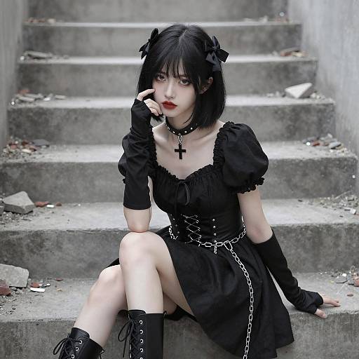 Gothic Elegance: A Striking Portrait