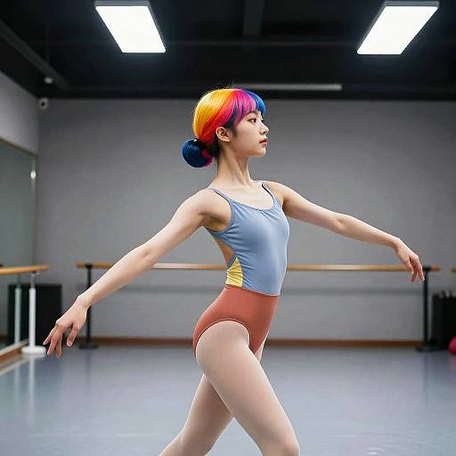 Color Blocking Hairstyle on Dancer