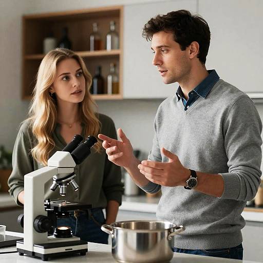 Candid Kitchen Interaction Shot