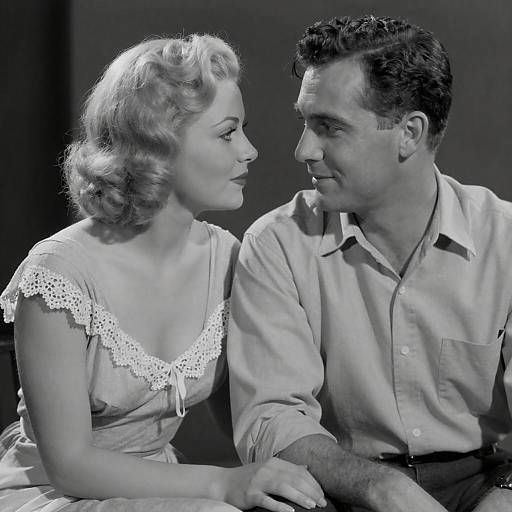 Intimate 1940s Black-and-White Couple Portrait