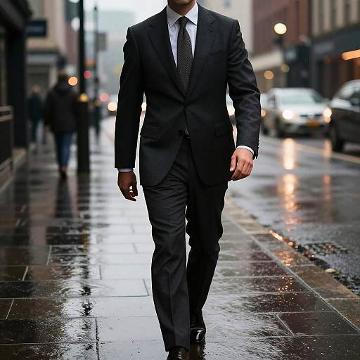 Business Professional in Dark Suit at Twilight