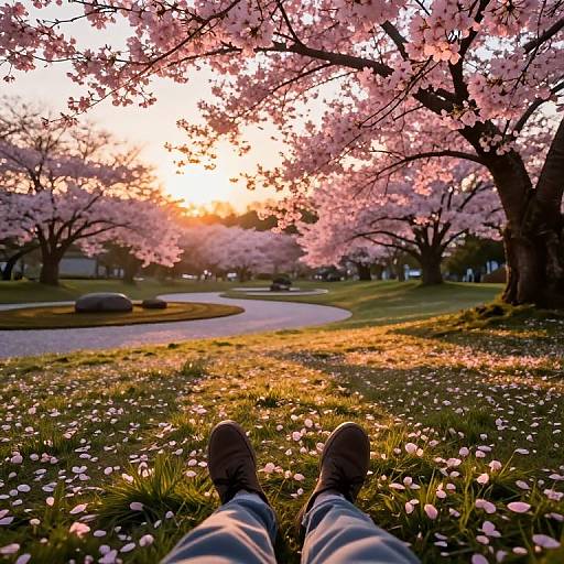 Serene Zen Garden Sunset View