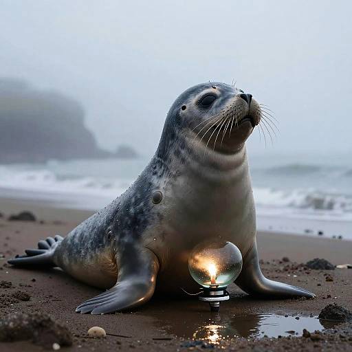 Glowing Seal and Glass Buoy Hybrid