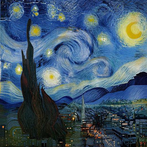 Vibrant digital painting of Vincent van Gogh's 