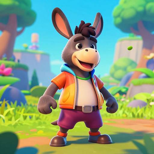 Vibrant Fortnite Donkey Character