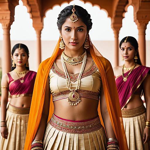 Elegant South Asian Harem Dancer Portrait