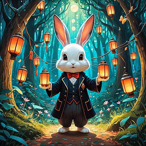 Rabbit Magician in Enchanted Forest