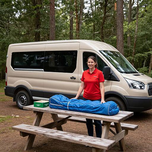 Serene Catered Forest Camping Scene