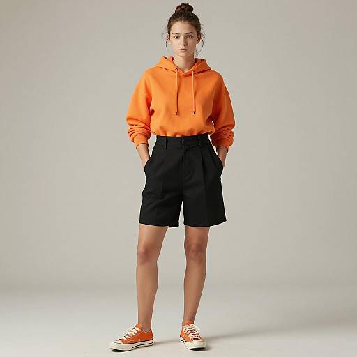 Casual Fashion Portrait in High Waisted Shorts