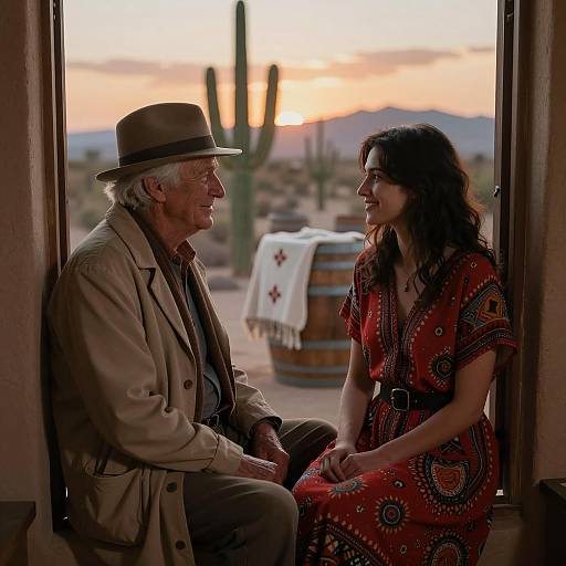 Sunset Encounter: Ageless Connection