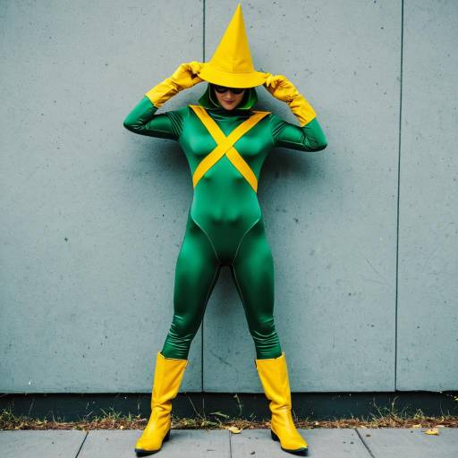 Woman in Green and Yellow KiteMan Cosplay Costume