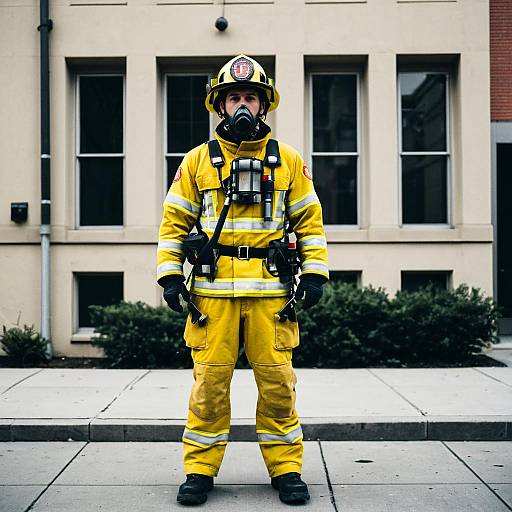 Yellow Firefighter in Uniform