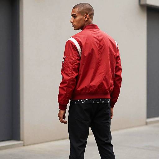 Confident Young Man in Neon Alley