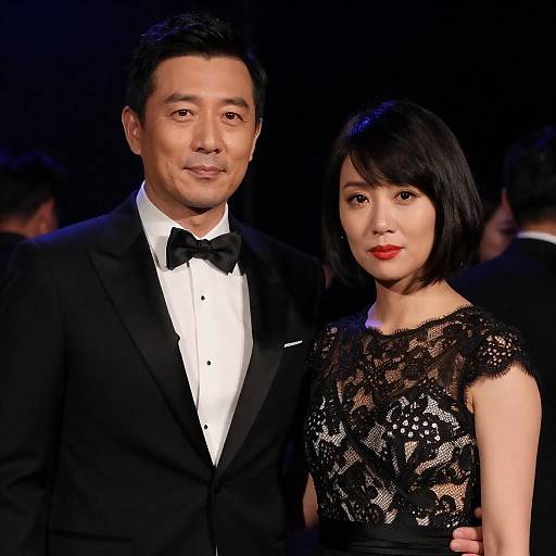 Moody Tuxedo Couple in Dim Light