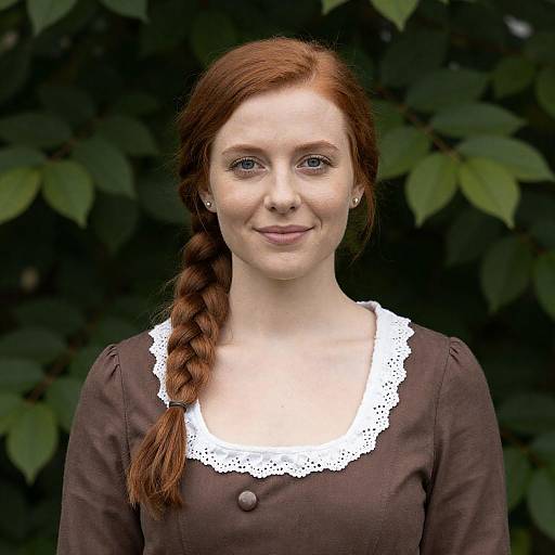 Woman with Red Hair in Greenery