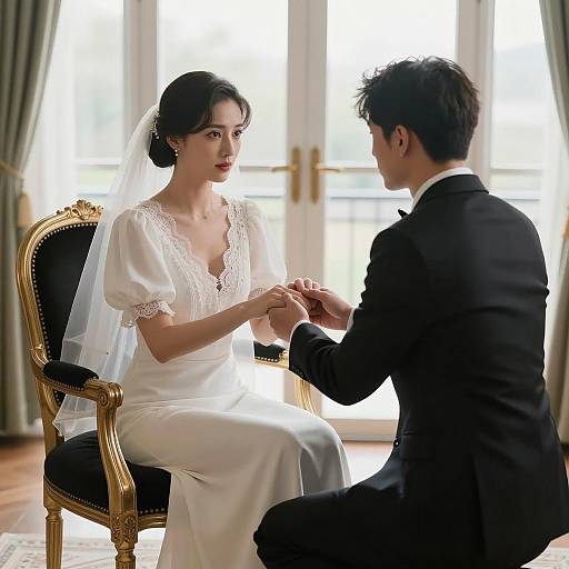 Romantic Elegance: A Dramatic Encounter