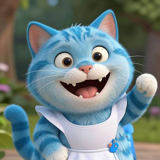 Cute Blue Striped Cheshire Cat