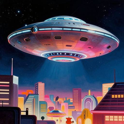 1950s Retro-Futuristic Flying Saucer Art