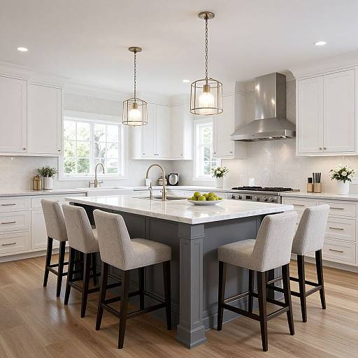 Elegant Luxury Kitchen with Marble Island