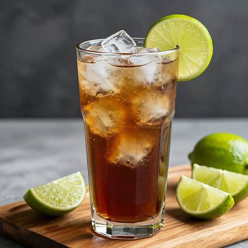 Classic Cuba Libre Cocktail Presentation