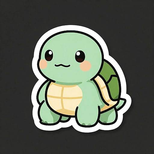Kawaii Turtle Cartoon Sticker
