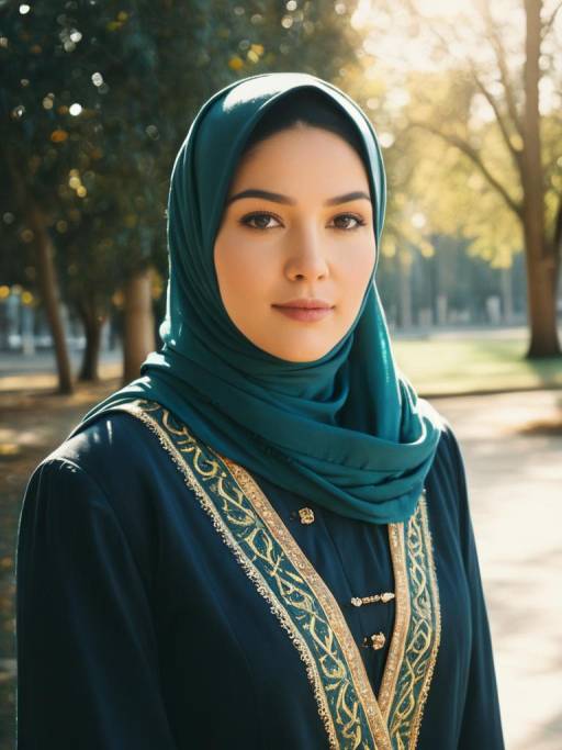 Woman in Traditional Islamic Outfit Outdoor Portrait
