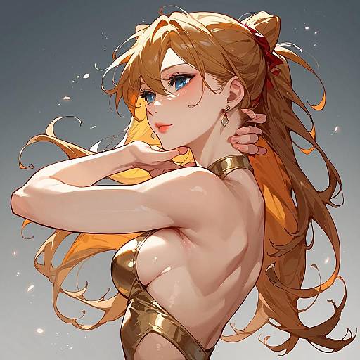 Asuka-Inspired Adult Cosplay Rear View