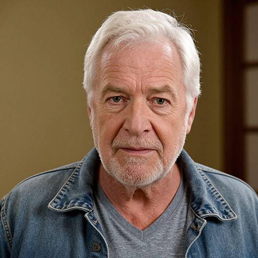 Realistic Portrait of Elderly Man in Brady Bunch Costume