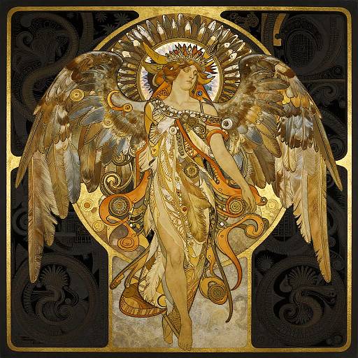 Gothic Celestial Angel with Mechanical Wings