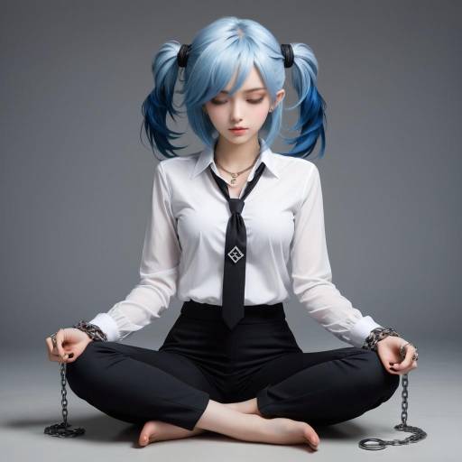 Shy Girl in Chains with Blue Hair Shy Girl in Chains with Blue Hair
