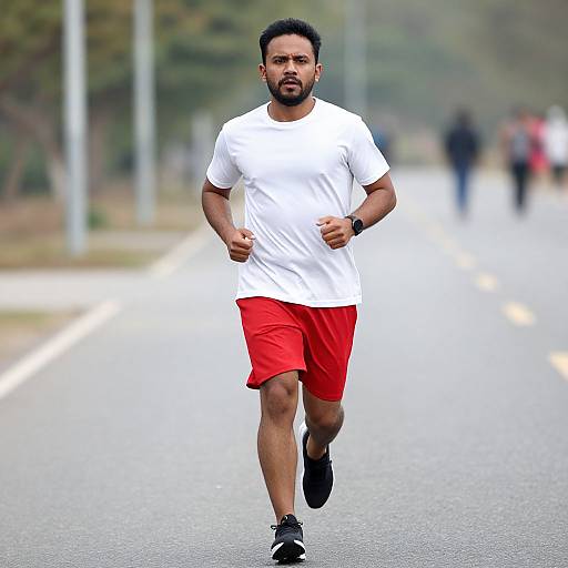 Realistic Male Runner in Outdoor Costume