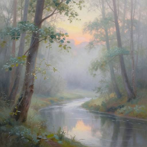 Serene Misty Forest Landscape