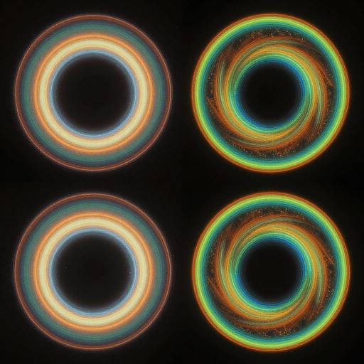 Vibrant Neon Light Swirls Grid