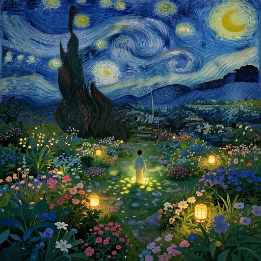 Starry Night Inspired Twilight Garden