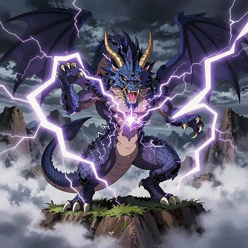 Thunder Dragon Summoning Lightning Storm